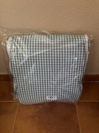 Conjunto MIBLA:bolso y saco capazo en vichy verde