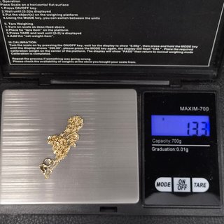 Cadena de oro de 18k. Singapour. 1.32 g. 44,5cm.