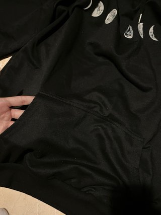 Sudadera Shein Negra con Capucha Talla L