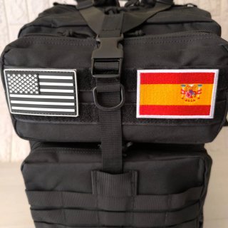 Mochila Táctica Militar Camuflaje Negra Bandera