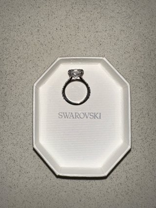 Anillo Swarovski Stila Baño Rodio Blanco