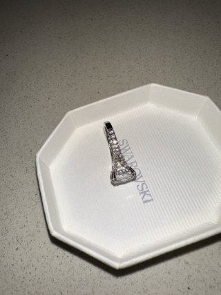 Anillo Swarovski Stila Baño Rodio Blanco
