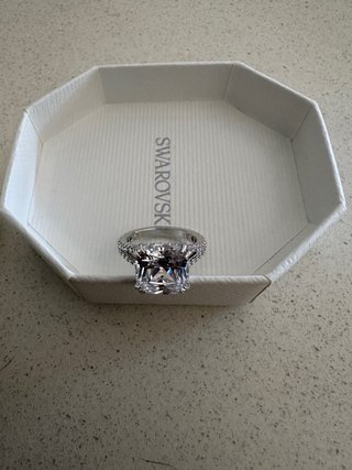 Anillo Swarovski Stila Baño Rodio Blanco