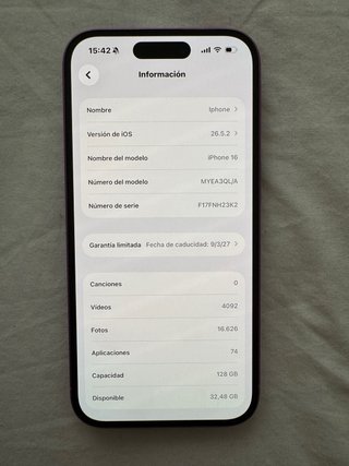 iPhone 16 Rosa 128 GB