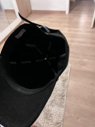Gorra Gucci Negra GG Rayas Verdes y Rojas