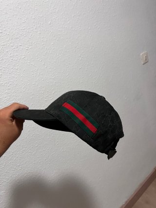 Gorra Gucci Negra GG Rayas Verdes y Rojas
