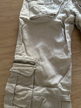 Pantalón Zara TRF Beige Recto Bolsillos