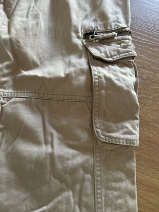 Pantalón Zara TRF Beige Recto Bolsillos