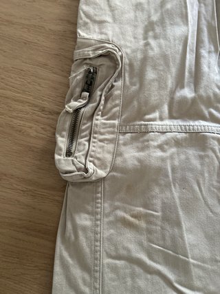 Pantalón Zara TRF Beige Recto Bolsillos