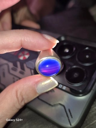 Anillo antiguo piedra azul plata