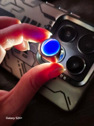 Anillo antiguo piedra azul plata