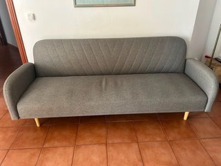 Sofá Cama Gris Tela