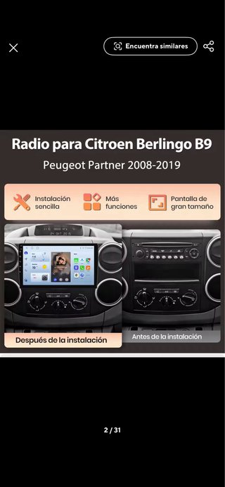 Pantalla Android Auto Berlingo/Partner