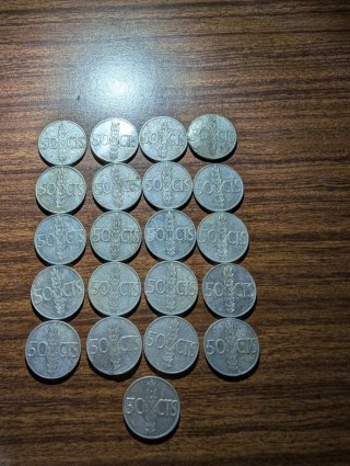 21 Monedas 50 Céntimos Peseta 1966 Franco