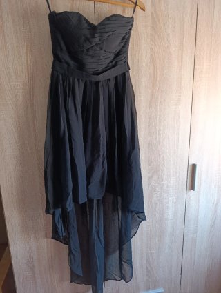 Vestido de fiesta negro palabra de honor