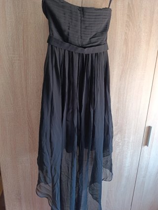Vestido de fiesta negro palabra de honor