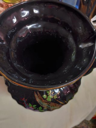 Jarrón Porcelana Hermanos Alejandres Negro Dorado