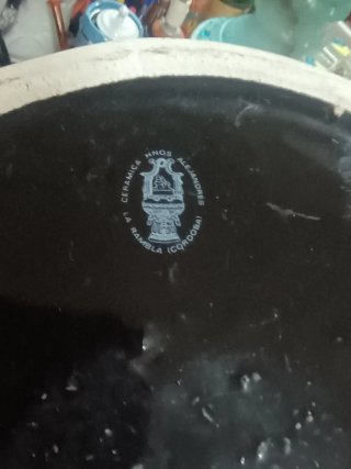 Jarrón Porcelana Hermanos Alejandres Negro Dorado