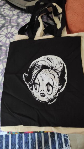 Bolso Tote Negro con Dibujo
