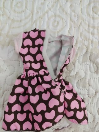 Traje Muñeca Nancy Corazones Rosa y Marrón