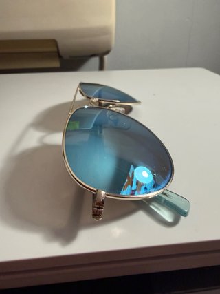 Gafas Aviador Clandestine Azul Claro y Dorado,