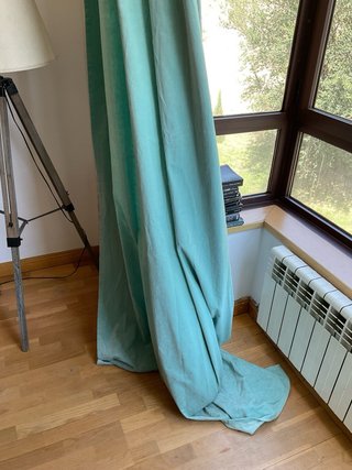 Cortinas SANELA Ikea Terciopelo Turquesa