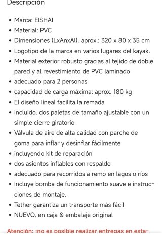 Kayak inflable azul