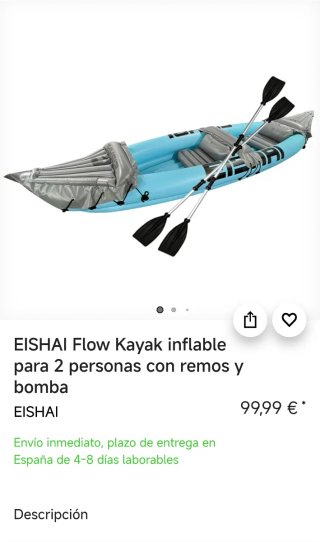 Kayak inflable azul