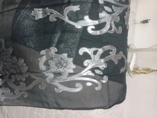 Fular negro y plata con estampado