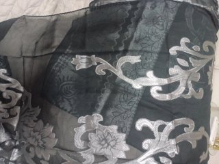 Fular negro y plata con estampado