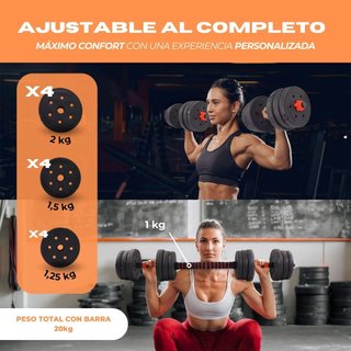 Mancuernas Ajustables 2 en 1 Mobiclinic 20kg