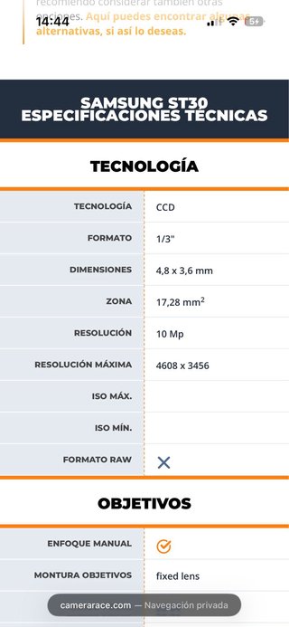 Cámara Samsung ST30 Amarilla