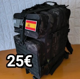 Mochila Táctica Viaje 50L Negra