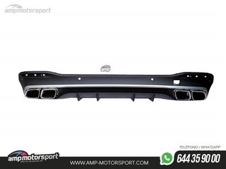 DIFUSOR TRASERO NEGRO CON COLAS CROMO PARA MERCEDES GLE/GLS W167