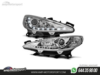 FAROS DELANTEROS LUZ DIURNA LED REAL DRL PARA PEUGEOT 207