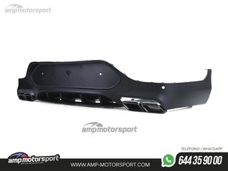 DIFUSOR TRASERO CON COLAS NEGRAS PARA MERCEDES GLC COUPE C253 NEGRO MATE