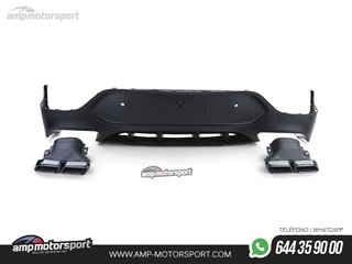 DIFUSOR TRASERO CON COLAS NEGRAS PARA MERCEDES GLC COUPE C253 NEGRO MATE