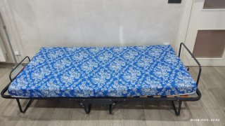 Cama Plegable Metálica Madera Poco Uso