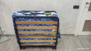 Cama Plegable Metálica Madera Poco Uso