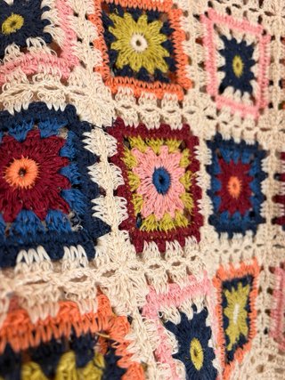 Jersey Crochet Cuadrados Multicolor Talla Única
