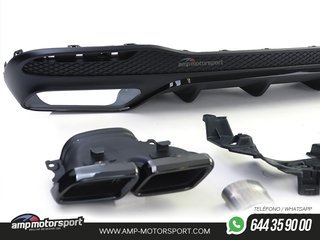 DIFUSOR TRASERO MERCEDES GLS X166 15-19 + COLAS NEGRAS