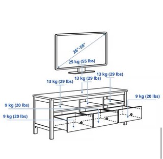 Mueble TV IKEA HEMNES Blanco/Marrón