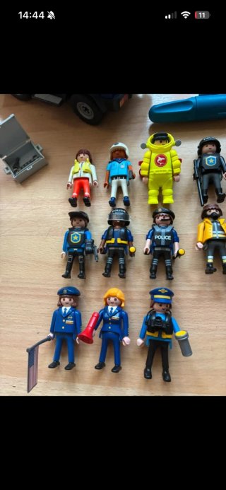 Lote Playmobil: Helicóptero, Coche Policía, Barco