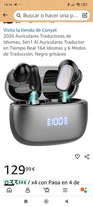 Auriculares inalámbricos.traductor 160 idiomas.