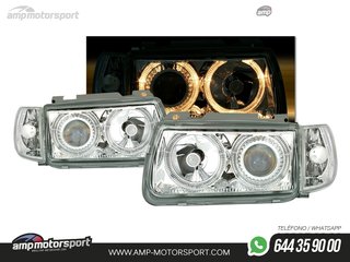 FAROS DELANTEROS OJOS DE ANGEL PARA VOLKSWAGEN POLO 6N