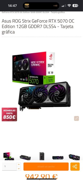 Asus ROG Strix RTX 5070 OC 12GB GDDR7