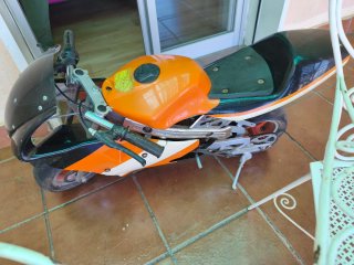 Mini Moto Infantil Naranja y Negra