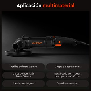 Amoladora Angular 1100W 150mm con 6 Velocidades