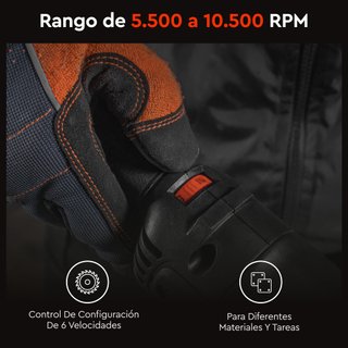 Amoladora Angular 1100W 150mm con 6 Velocidades