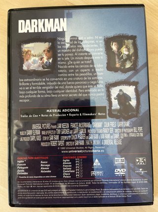 DVD Darkman Pelicula Liam Neeson Sam Raimi 1990
